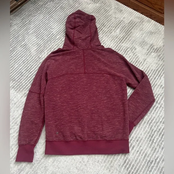 Lululemon Om & Roam Heathered Rust Berry Pullover Hoodie - Size 6 - Picture 7 of 8